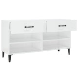 Scarpiera Bianco Lucido 102x35x55 cm in Legno truciolato