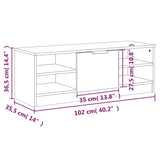 Mobile TV Rovere Fumo 102x35,5x36,5 cm in Legno truciolato