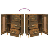Credenza Rovere Fumo 69,5x34x90 cm in Legno truciolato
