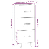 Credenza Rovere Fumo 34,5x34x90 cm in Legno truciolato