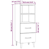 Credenza Rovere Fumo 34,5x34x90 cm in Legno truciolato