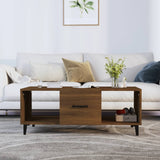 Tavolino da Caffè Rovere Marrone 102x50x40 cm Legno truciolato