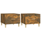 Tavolini Salotto 2 pz Rovere Fumo 50x50x40cm Legno truciolato