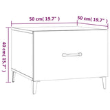 Tavolino da Salotto con Gambe in Metallo Rovere Fumo 50x50x40cm