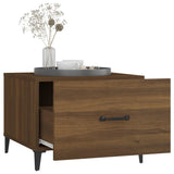 Tavolino da Salotto Gambe in Metallo Rovere Marrone 50x50x40 cm
