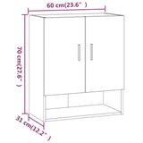 Armadietto a Muro Grigio Sonoma 60x31x70cm in Legno truciolato