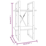Libreria a 2 Ripiani Grigio Sonoma 40x30x70cm Legno truciolato