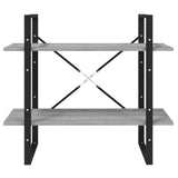 Libreria a 2 Ripiani Grigio Sonoma 80x30x70cm Legno truciolato