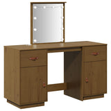 Set Toeletta con LED Marrone ambra in Legno Massello di Pino