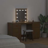 Set Toeletta con LED Marrone ambra in Legno Massello di Pino