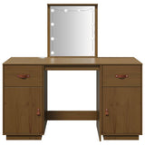 Set Toeletta con LED Marrone ambra in Legno Massello di Pino
