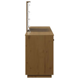 Set Toeletta con LED Marrone ambra in Legno Massello di Pino