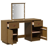 Set Toeletta con LED Marrone ambra in Legno Massello di Pino