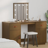 Set Toeletta con LED Marrone ambra in Legno Massello di Pino