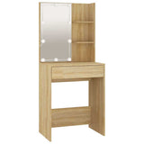 Set Tavolo da Toeletta con LED Rovere Sonoma Legno truciolato