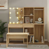 Set Tavolo da Toeletta con LED Rovere Sonoma Legno truciolato