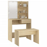 Set Tavolo da Toeletta con LED Rovere Sonoma Legno truciolato