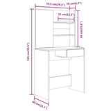 Set Tavolo da Toeletta Rovere Sonoma 74,5x40x141 cm