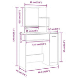 Set Tavolo da Toeletta Rovere Marrone 86,5x35x136 cm