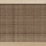 Mobile TV Bianco 105x30x40 cm Massello Pino e Rattan Naturale