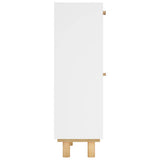 Scarpiera Bianca 52x25x80cm Legno truciolato e Rattan Naturale