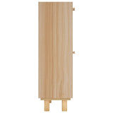 Scarpiera Marrone52x25x80cm Legno truciolato e Rattan Naturale