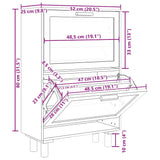 Scarpiera Marrone52x25x80cm Legno truciolato e Rattan Naturale