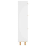 Scarpiera Bianca52x25x115cm Legno truciolato e Rattan Naturale