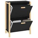 Scarpiera Nera 57,5x33x80 cm in Legno truciolato
