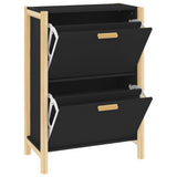Scarpiera Nera 57,5x33x80 cm in Legno truciolato