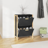 Scarpiera Nera 57,5x33x80 cm in Legno truciolato