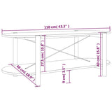 Tavolino da Salotto Nero 110x48x40 cm in Legno truciolato