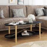 Tavolino da Salotto Nero 110x48x40 cm in Legno truciolato