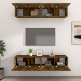 Mobili TV 4 pz Rovere Fumo 80x30x30 cm in Legno truciolato