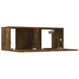 Mobili TV 4 pz Rovere Fumo 80x30x30 cm in Legno truciolato