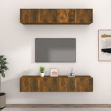 Mobili TV 4 pz Rovere Fumo 80x30x30 cm in Legno truciolato
