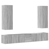 Set di Mobili Porta TV 5 pz Grigio Sonoma in Legno truciolato