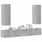 Set di Mobili Porta TV 5 pz Grigio Sonoma in Legno truciolato