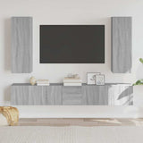 Set di Mobili Porta TV 5 pz Grigio Sonoma in Legno truciolato