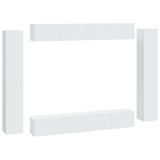 Set Mobili Porta TV 8pz Bianco in Legno truciolato