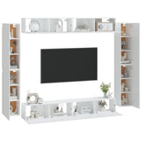 Set Mobili Porta TV 8pz Bianco in Legno truciolato