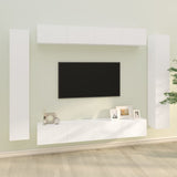 Set Mobili Porta TV 8pz Bianco in Legno truciolato