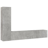 Set di Mobili Porta TV 4 pz Grigio Cemento in Legno truciolato