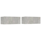 Set di Mobili Porta TV 4 pz Grigio Cemento in Legno truciolato