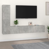 Set di Mobili Porta TV 4 pz Grigio Cemento in Legno truciolato