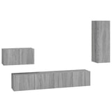 Set di Mobili Porta TV 4 pz Grigio Sonoma in Legno truciolato