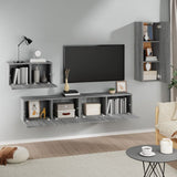 Set di Mobili Porta TV 4 pz Grigio Sonoma in Legno truciolato