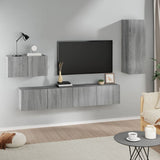 Set di Mobili Porta TV 4 pz Grigio Sonoma in Legno truciolato