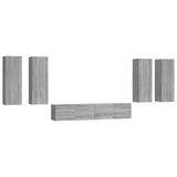 Set di Mobili Porta TV 6 pz Grigio Sonoma in Legno truciolato
