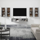 Set di Mobili Porta TV 6 pz Grigio Sonoma in Legno truciolato